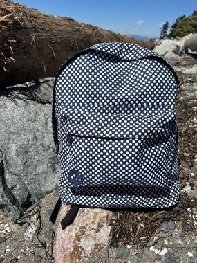 Mi-Pac Polka Dot Navy Backpack • Laptop Bag • Water-Resistant Travel • School